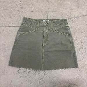 We The Free Free People Green Denim Y2K Mini Skirt
